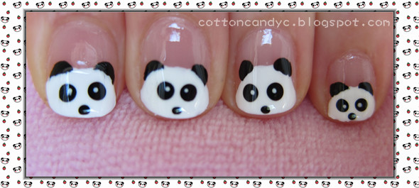  Candy Blog: Cute and Easy Panda Nail Art Tutorial (For Short Nails